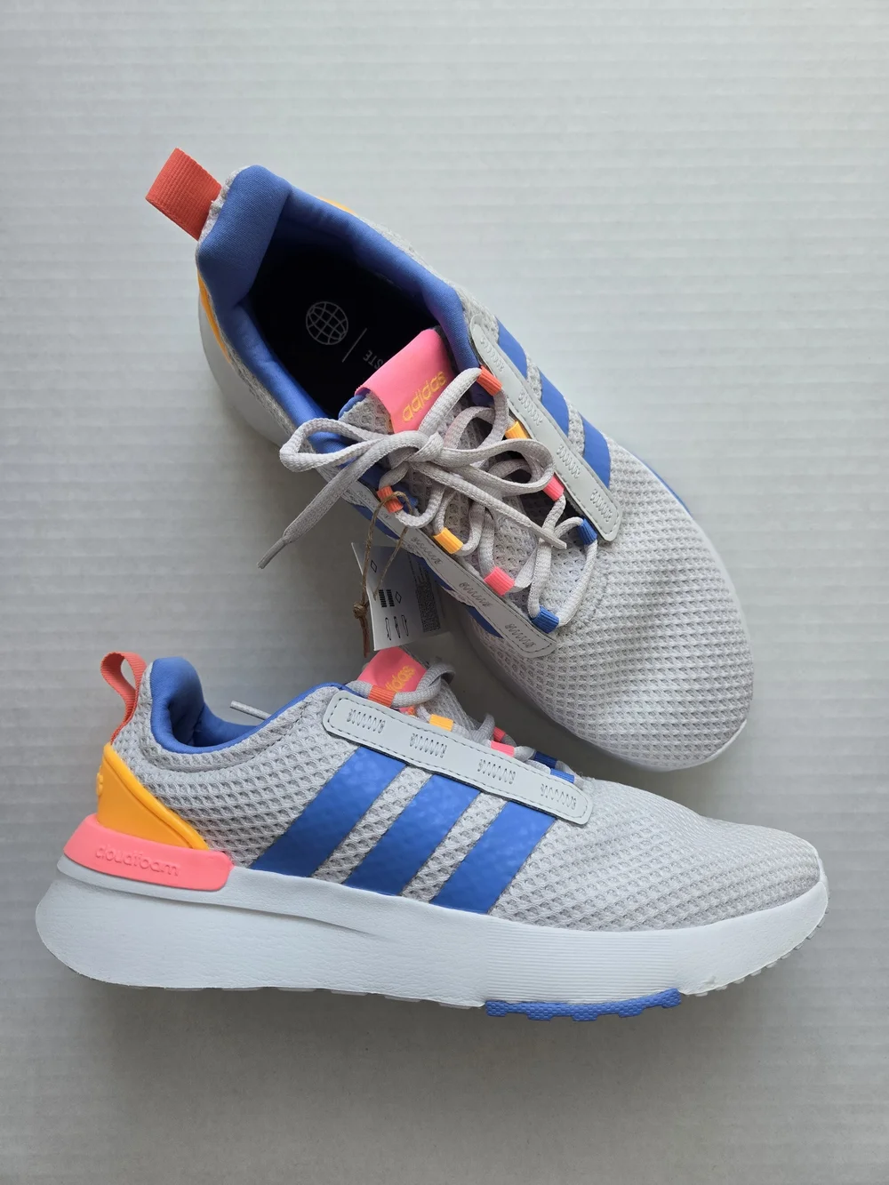 Adidas Racer TR21 Cloudfoam Running Shoes in Light Gray and Blue - Kids Size 7